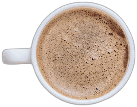 Espresso doble en taza oscura con crema dorada