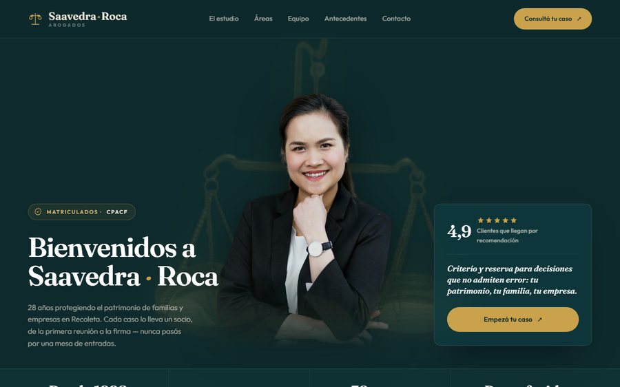 Vista previa del sitio: estudio jurídico boutique