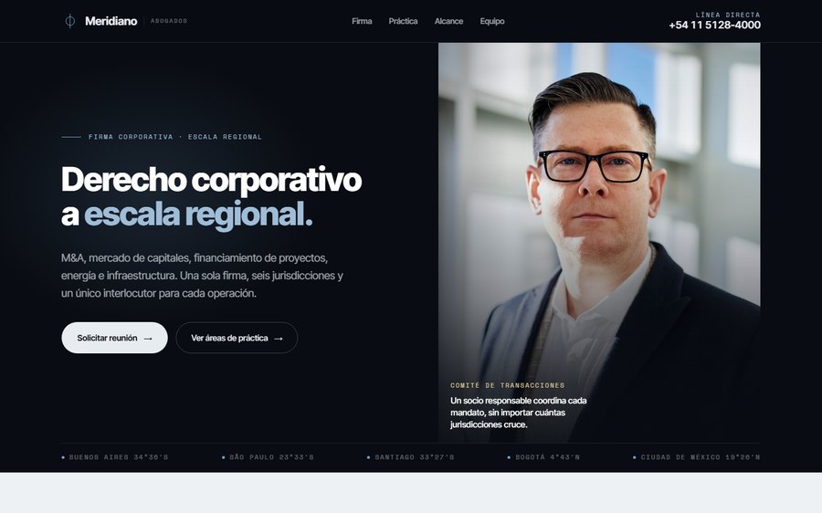Vista previa del sitio: firma jurídica corporativa